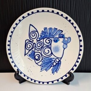 VTG Blue Sky by Diane Delft Style Fish Decorative Plate, Come Dream With Me 2001